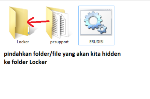 hidden folder atau file secara protect menggunakan password