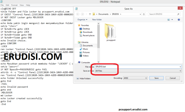 Hidden pada Folder atau File menggunakan Password