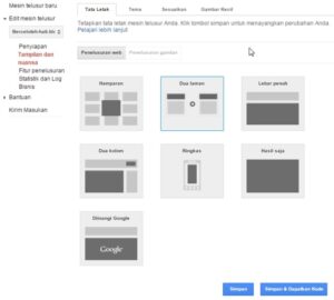 tata letak mesin penelusuran google